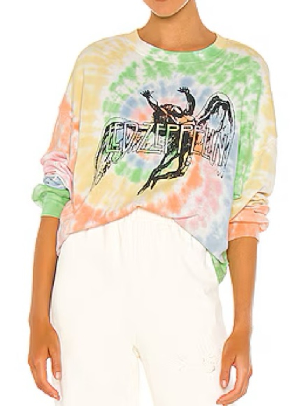 Daydreamer Revolve Led Zeppelin Tie Dye Retro Festival Rainbow Sweatshirt Small